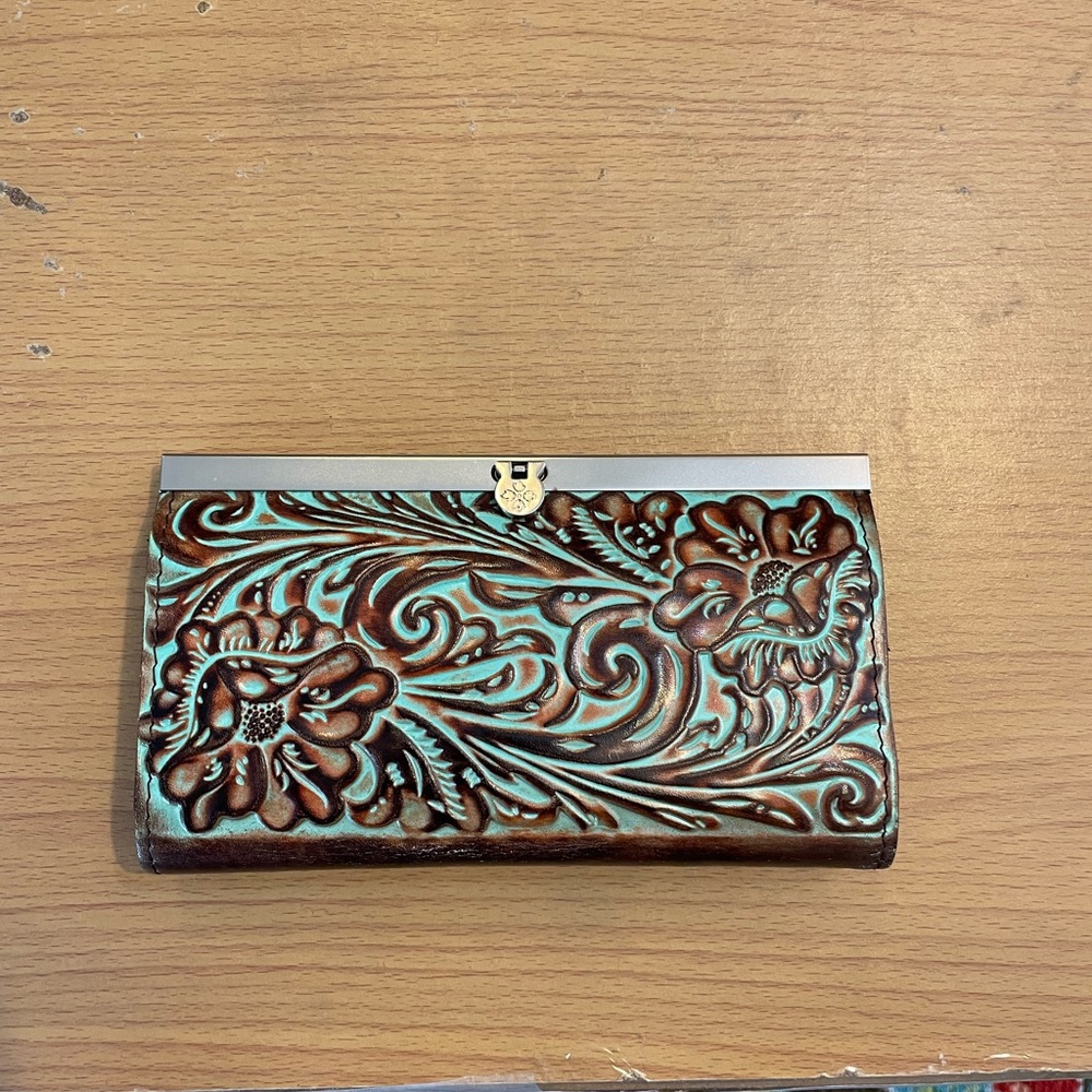 Patricia Nash Turquoise Tooled Cauchy Wallet